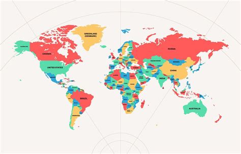 World Map with Country Name 20690046 Vector Art at Vecteezy