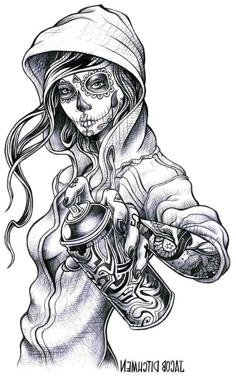 Gangster Girl Cartoon 6 - 736 X 1173, 2020 (Görüntüler ile) | Graffiti tattoo, Kız dövmeleri ...