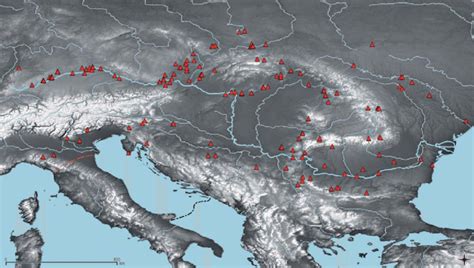 Map of Aurignacian sites underlying this study. The orange line ...