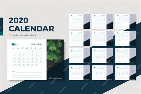 Premium Vector | Minimalist desk calendar 2020 design