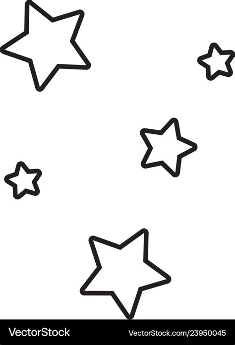 Cute stars group icons Royalty Free Vector Image