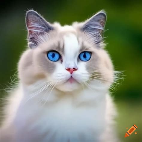 Ragdoll cat with captivating blue eyes on Craiyon