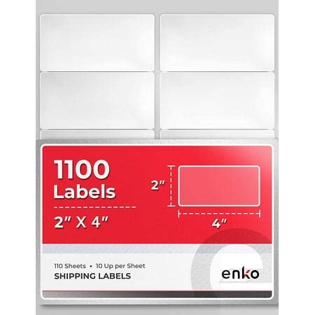 enKo - 2 x 4 Inch Label - White Blank - 10 Up Address Mailing Labels for Laser Inkjet Printer ...