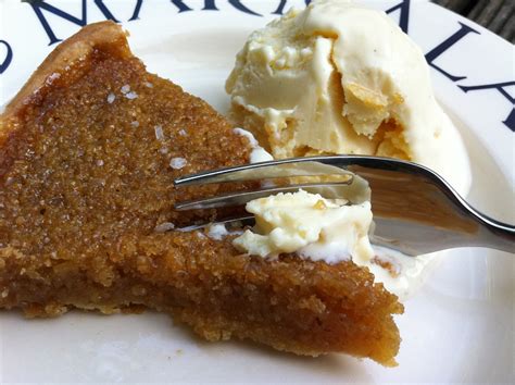 Treacle tart with rosemary salt & clotted cream ice cream - thelittleloaf