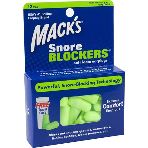 Mack's Ear Plugs Soft Foam Snore Blockers 12 Pack | Woolworths