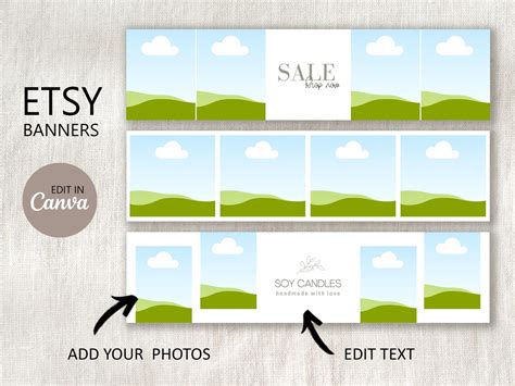 Etsy Banner Template Editable in Canva DIY Etsy Photo Cover - Etsy