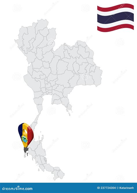 Location of Phang Nga Province on Map Thailand. 3d Phang Nga Flag Map ...