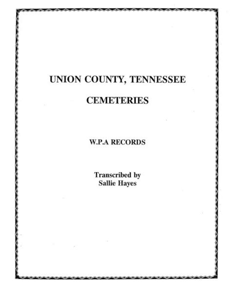 Union County Tennessee Cemeteries - Mountain Press and Southern ...