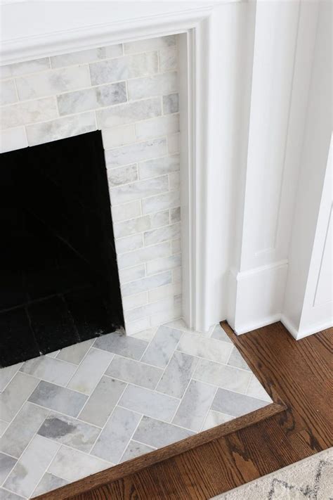 A White Marble Tile Fireplace Update | The DIY Playbook | Fireplace ...