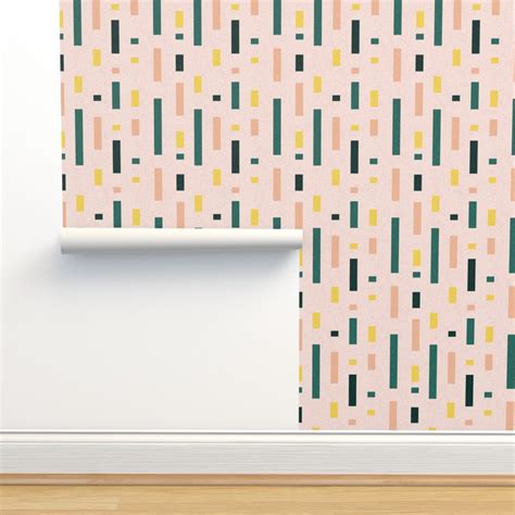 Color Blocks with pink texture Wallpaper | Spoonflower