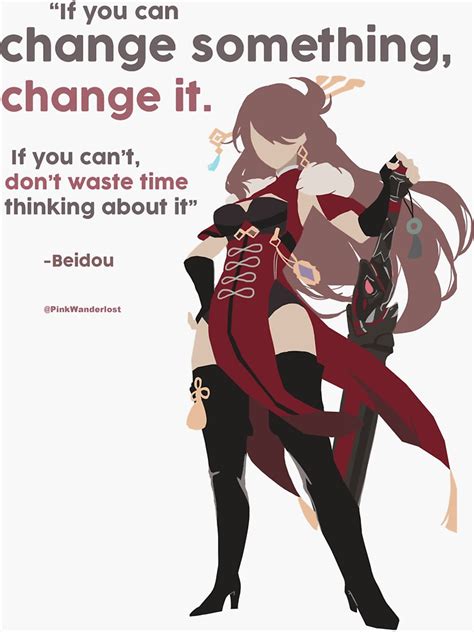 "Genshin Impact- Beidou motivational's quote | Anime illustration" Sticker for Sale by Weidesign ...