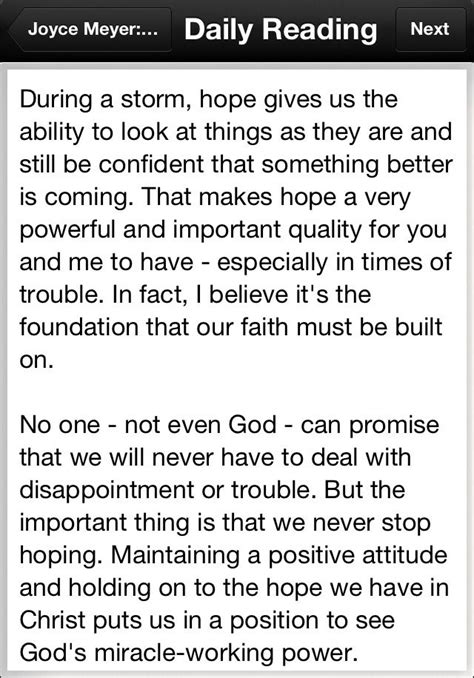 From my Joyce Meyers daily devotional. Jesus you are our anchor and the source of our hope ...