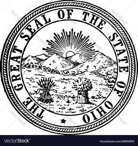 Great seal of the state of ohio vintage Royalty Free Vector