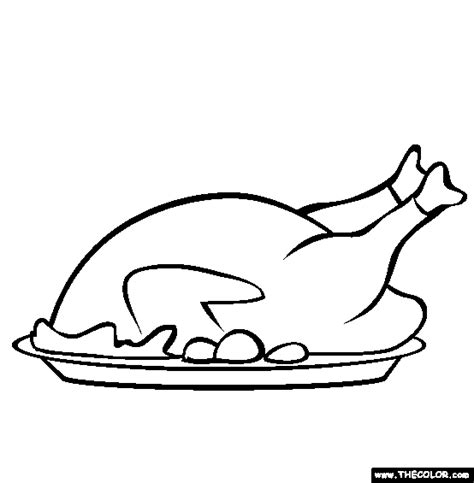 100% Free Thanksgiving Coloring Pages. Color in this picture of a Cooked Thanksgiving Turkey and ...