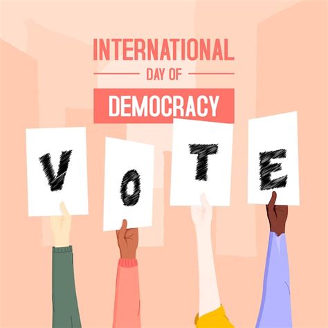 Premium Vector | International democracy day illustration with hands