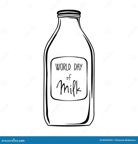 Sketch Milk Bottle. Vector Illustration On White | CartoonDealer.com ...