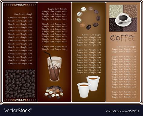 A coffee brochure template on brown background Vector Image