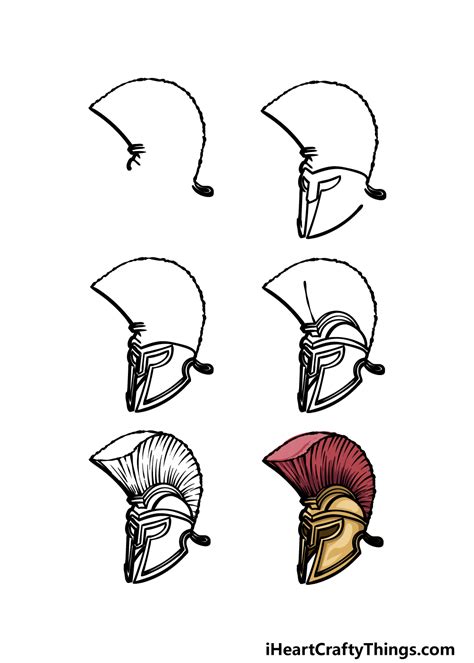 Spartan Helmet Drawing How To Draw A Spartan Helmet Step By Step | vlr ...