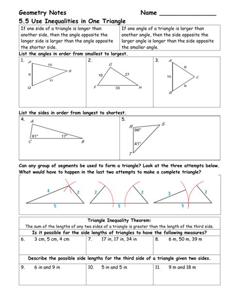 Triangle Inequality Theorem Worksheet – Imsyaf.com