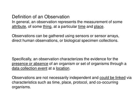 PPT - Definition of an Observation PowerPoint Presentation, free ...