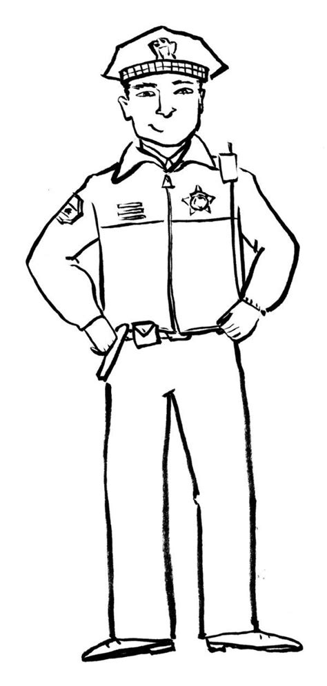 gambar clipart police hitam putih - Irene Morrison