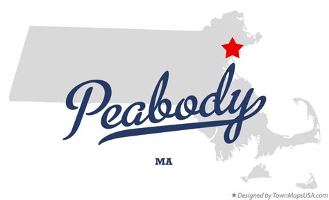 Map of Peabody, MA, Massachusetts