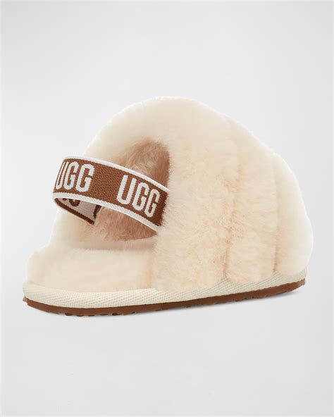 UGG Fluff Yeah Shearling Sandal Slippers, Kids | Neiman Marcus