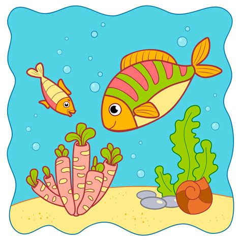 Cute Fish underwater cartoon. Fish clipart 8359039 Vector Art at Vecteezy