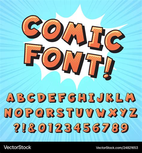 Retro comic book font super hero comics letters Vector Image