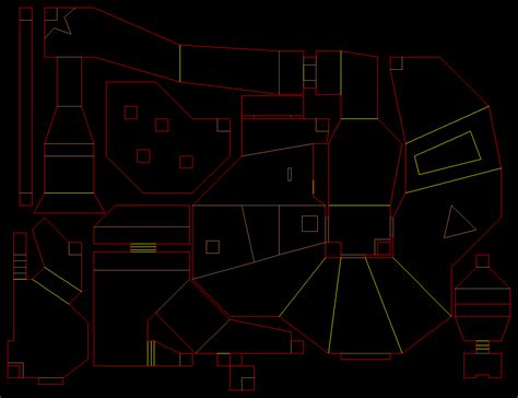 Sega Genesis 32X Doom level 09, DEIMOS ANOMALY: Level map