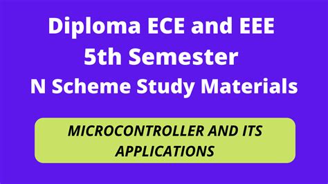 Diploma ECE and EEE 5th Semester N Scheme Study Materials | MICROCONTROLLER AND ITS APPLICATIONS ...