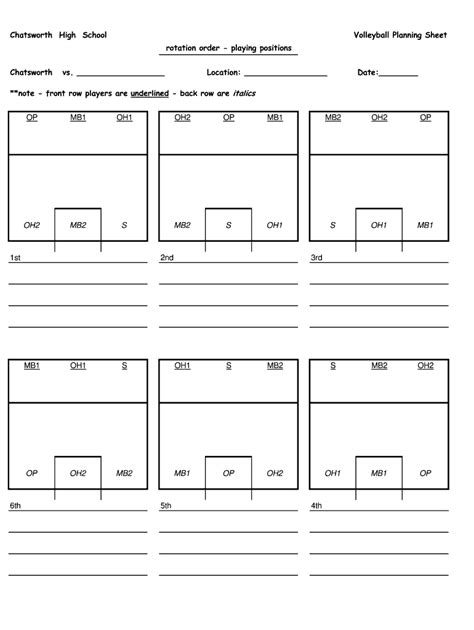 Blank volleyball court diagram: Fill out & sign online | DocHub