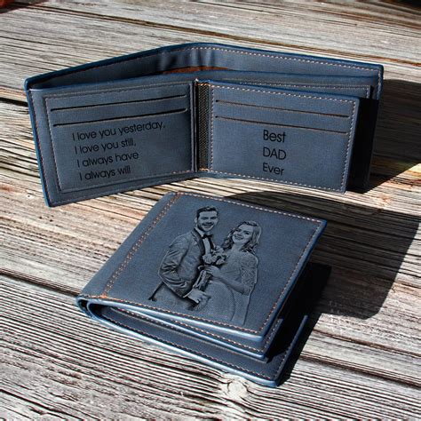 Custom Engraved Wallet, Personalized Photo RFID Wallets for Men ...