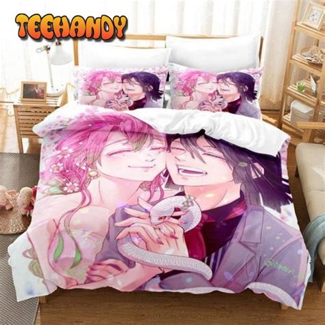 Mitsuri And Obanai Happy Wedding Art Bed Linen