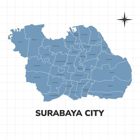 Premium Vector | Surabaya city map illustration Map of cities in Indonesia