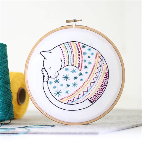 Cat Embroidery Kit - CoolCrafting