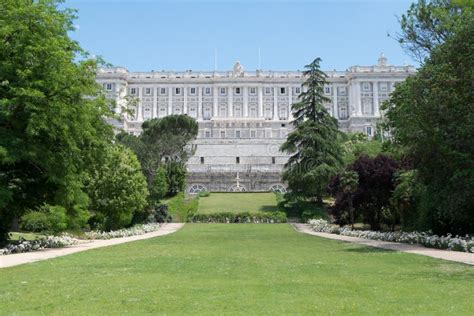 Gardens Around the Royal Palace of Madrid, Spain Stock Image - Image of building, grass: 73287449