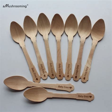 x100 Personalized Party Wooden Coffee Spoons Vintage Mini Spoons-in ...