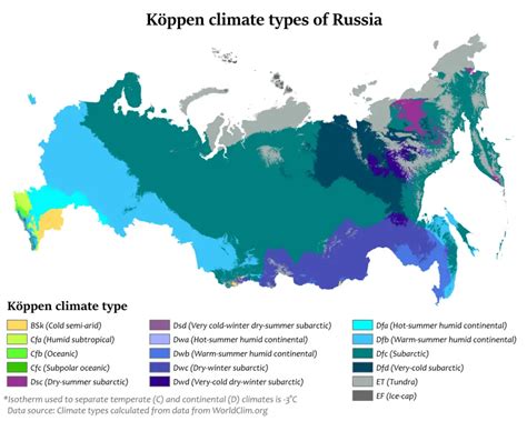 Places in the world whose climates match with Russia - Vivid Maps