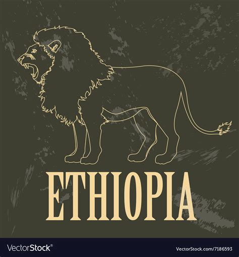 Ethiopia landmarks retro styled image Royalty Free Vector