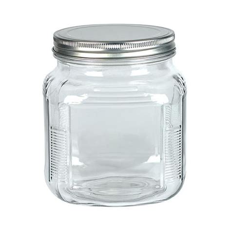 Mainstays Glass Jar with Brushed Aluminum Lid, 32 Ounces - Walmart.com ...