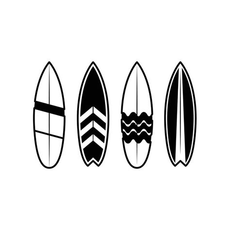 Download Surfboard Black and White Icon in Filled Outline Style on a White Background Suitable ...