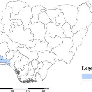 Map of Nigeria highlighting Ogun State | Download Scientific Diagram