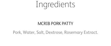 What Is a McRib Made Out Of? Ingredients List and Nutrition