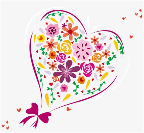 Clipart Royalty Free Heart Euclidean Clip Art Shaped - Flower Vector Love Transparent PNG ...