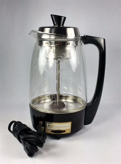 Proctor Silex 11 Cup Glass Coffee Percolator Model 70503 Floral Vintage 1960s | Percolator ...