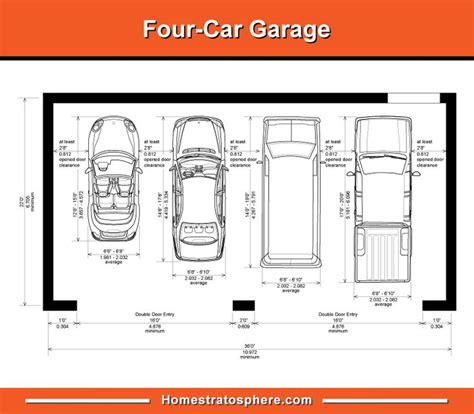 what size is a 4 car garage | Garage dimensions, Car garage, Garage floor plans