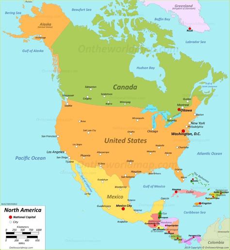 Map of North America | North america map, America map, North america continent