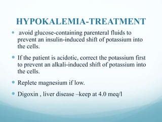 Hypokalemia diagnosis, causes and treatment | PPT