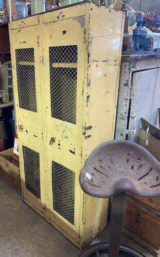 Vintage Industrial 2 Door Metal Locker Storage Cabinet